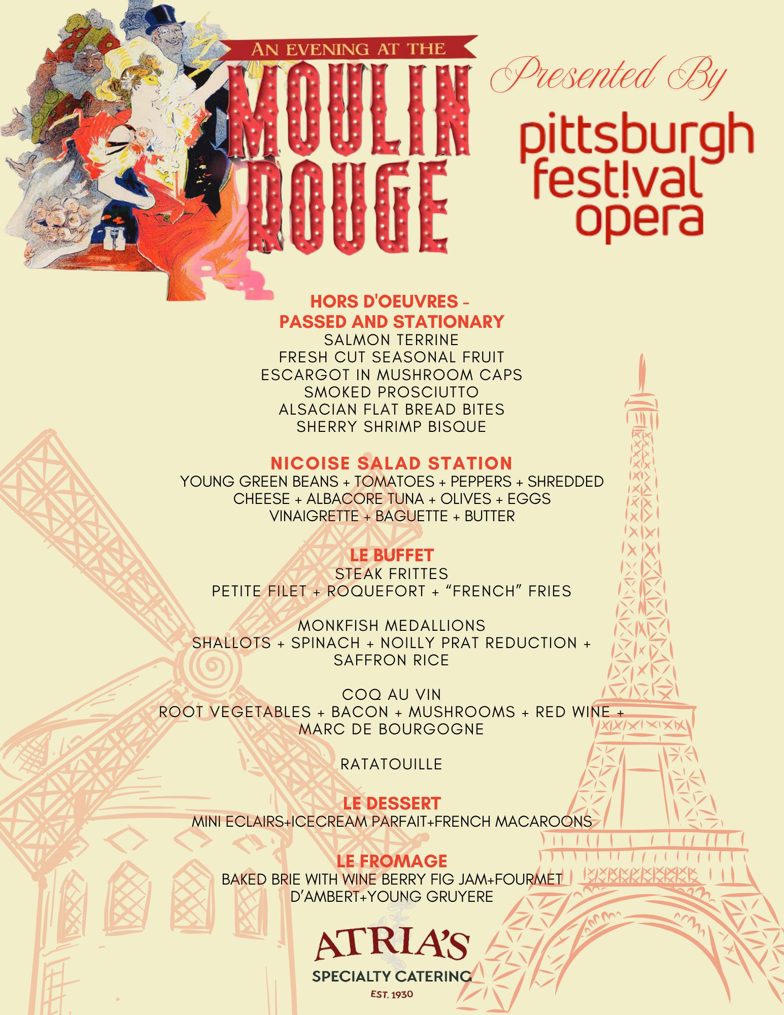 Moulin Rouge Menu